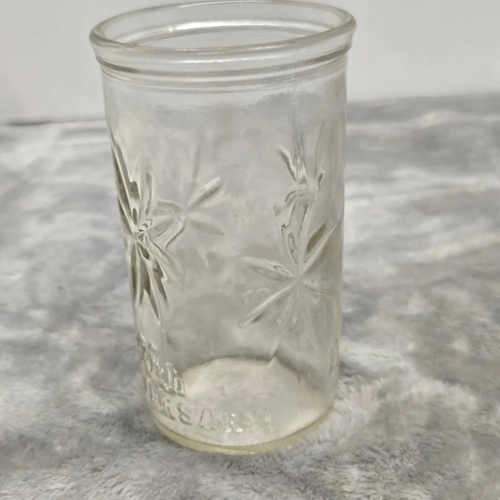 Vintage 50th Anniversary Glass Tumbler 1933-1983 Starburst Jelly Jar 619-5S